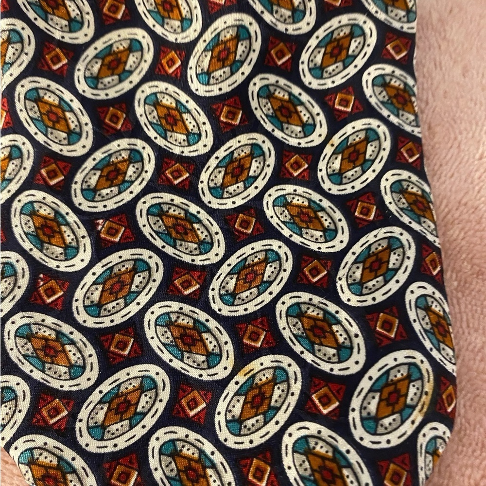 Nina Multicolor Geometric Pattern Tie - Picture 2 of 8